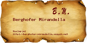 Berghofer Mirandella névjegykártya